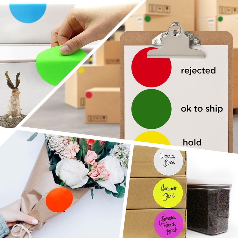 ChromaLabel 3 Inch Round Label Permanent Color Code Dot Stickers, 500 Labels per Roll, Lavender - Image 4